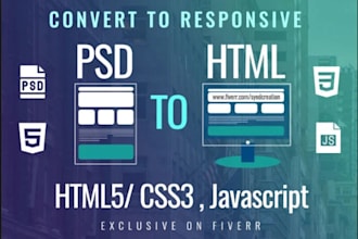 build website or convert psd to html  bootstrap responsive