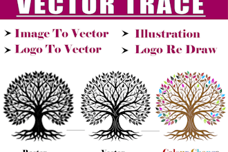 vectortrace update redesign image logo jpeg to editable file