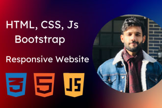 design custom code html css bootstrap js responsive website