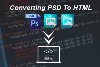 convert PSD to HTML, figma to HTML, xd to HTML