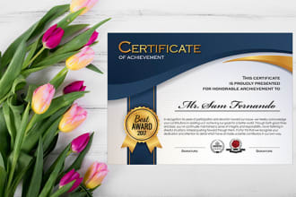 create a beautiful certificate design in 24 hours