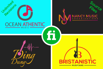 do stunning logo for metal music podcast dj fm radio  band