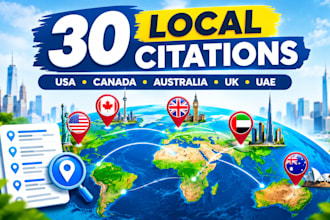 do 30 local USA,canada,australia,UK and uae citations