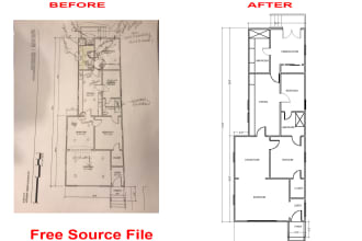 do your floor plan in auto cad, convert PDF to cad drawings