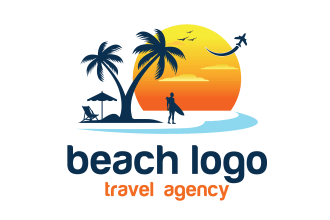 design   tourist vacation beach mountain travel agency logo