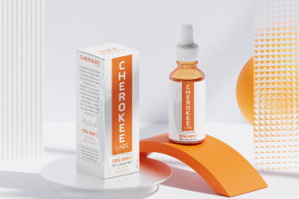 cosmetics, box, pouch, bottle packaging label and product design for amazon ebc