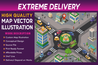 design any kind of custom vector or isometric map illustration