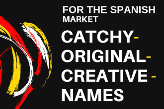 give 5 catchy names in spanish for your business or product