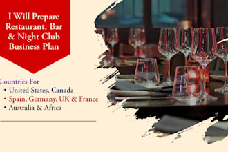 prepare restaurant, bar and night club business plan