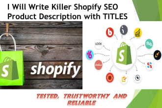 write killer shopify SEO product description with titles