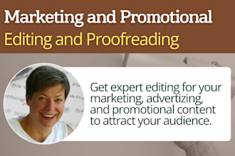 edit and proofread your marketing and promotional materials