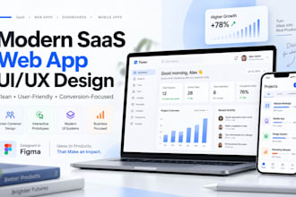 design modern saas web app UI UX in figma