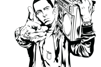 create an high detailed black and white  line art