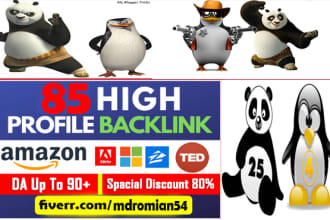 build 85 profile backlinks from adobe,ted,amazon