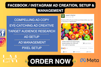 create, setup and manage facebook and instagram ads