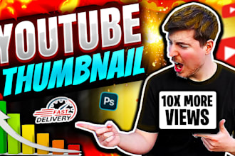 create viral youtube thumbnail design for you