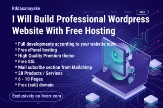 build responsive wordpress business website and free hosting