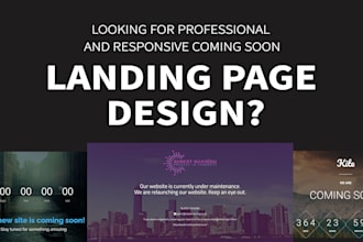 design a professional responsive landing or holding page