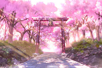 create professional anime background and environment art