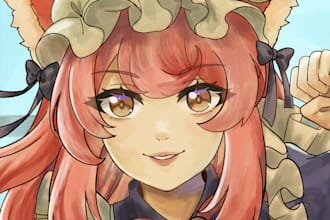 do headshot anime art commission