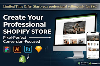 build shopify store from PSD, figma, ai or sketch design