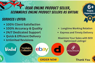 do product listings on ebay, etsy, poshmark, mercari, depop