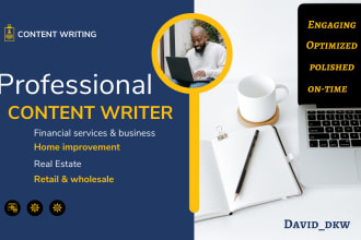 write professional content in finance, real estate, retail