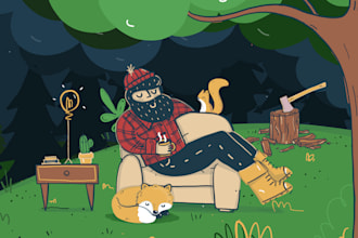 create unique vector illustration for websites and  apps