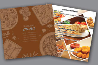 design modern, vintage, retro style restaurant menus