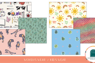 design fashion textile patterns for women, men, kids wear