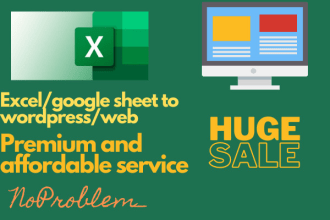 convert spreadsheet excel sheet into premium web calculator