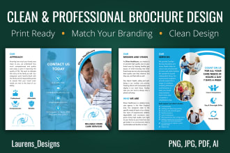 design a clean professional trifold or bifold brochure