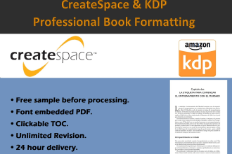 do book formatting and layout design for amazon kdp paperback