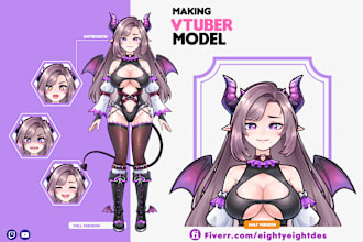 design live 2d vtuber character or model avatar