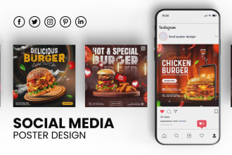 design event poster, social media poster, food flyer