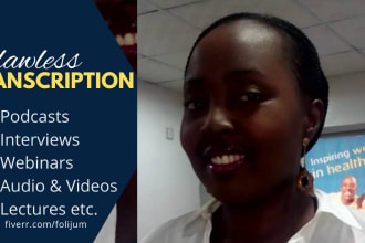 transcribe 60 minutes audio or video transcript in  24 hours
