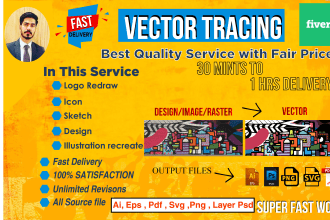 convert any file to vector ai, psd,png high quality in 10 minutes