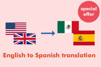 create an awesome  english to spanish translation