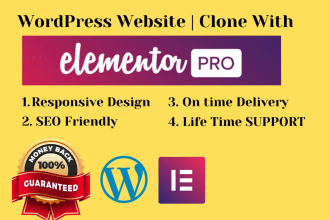 design or clone any wordpress website using elementor pro