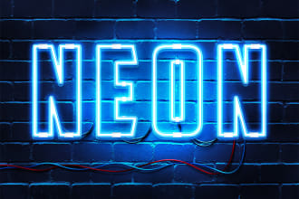 create a lovable neon light text or logo