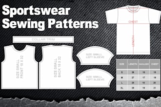 design jersey pattern or template for sewing or sublimation