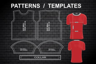 design jersey pattern or template for sewing or sublimation