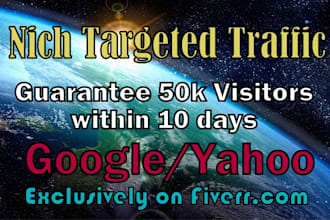 drive 50,000 niche targeted website traffic