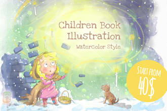 draw whimsical watercolor classic children book illustration