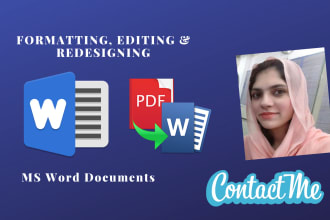 format, edit, design, create and fix microsoft word document