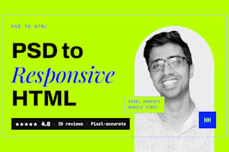 convert psd to HTML responsive