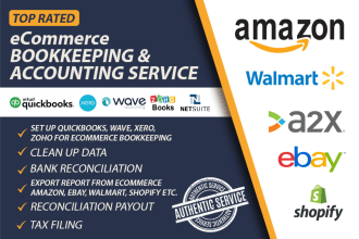 do ecommerce bookkeeping and tax for amazon, shopify, ebay