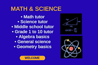 tutor elementary, middle, and high school math and science