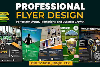 make a marketing flyer, gym, event, sport flyer and press kit, media kit