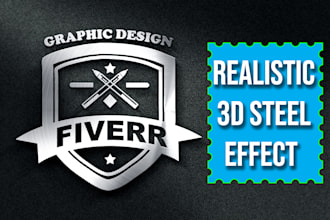 stunning realistic steel effect for logo enhance your brand image
